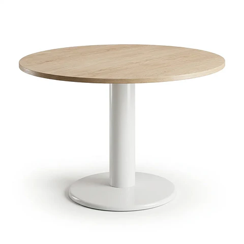 Mesa Reunión Redonda 110cm Blanco/Jerez
