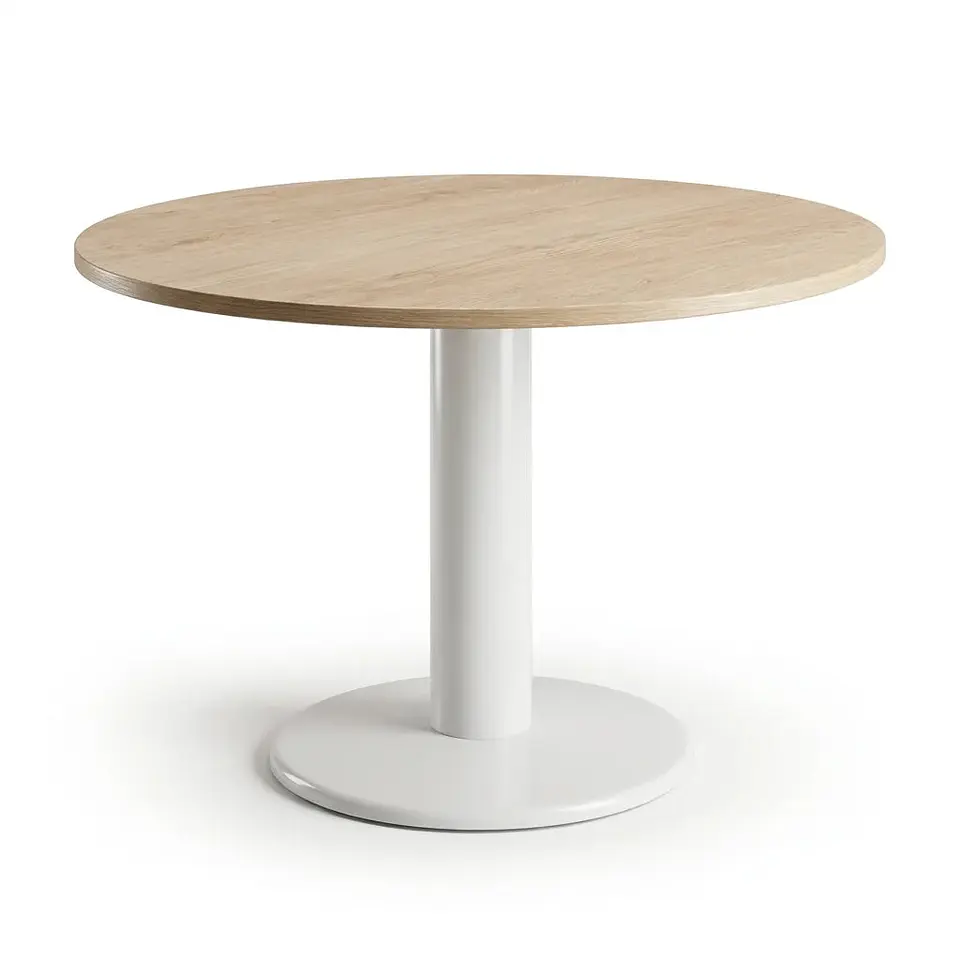 Mesa Reunión Redonda 110cm Blanco/Jerez 1