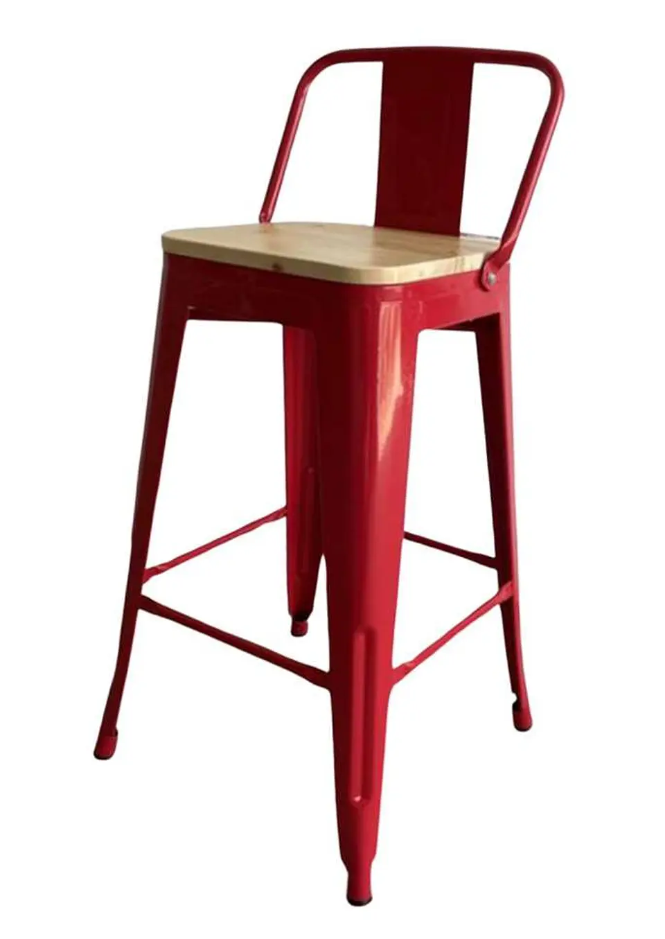 Taburete Tolix Asiento Madera 1