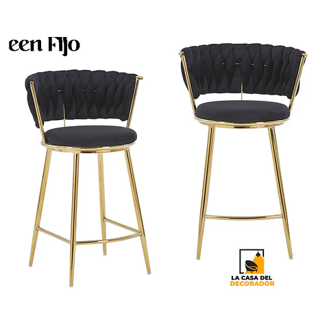 Taburete Bar Queen FijoPata Gold