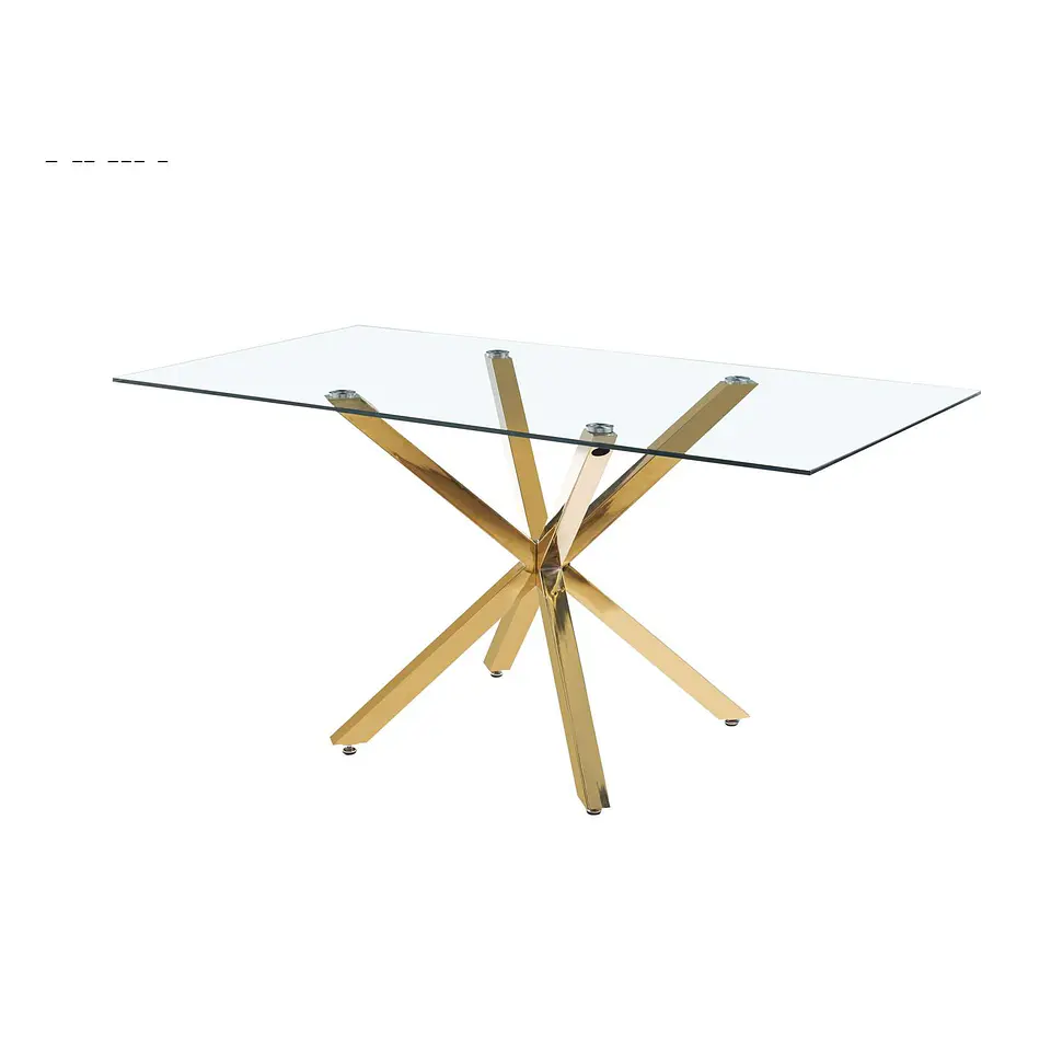 Mesa Madrid Gold Rectangular Medidas: 160x90Cm 1