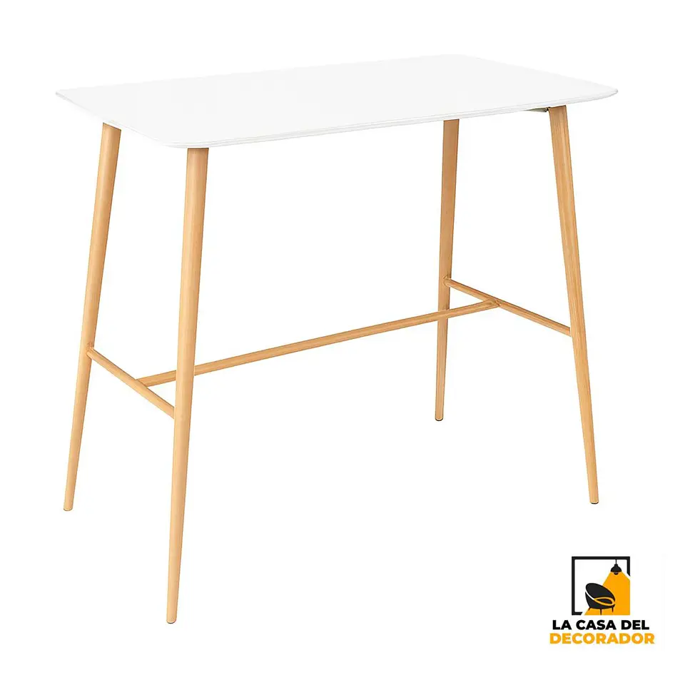 Mesa LYON BAR Rectangular Blanca Medidas120x60X105cm. 1