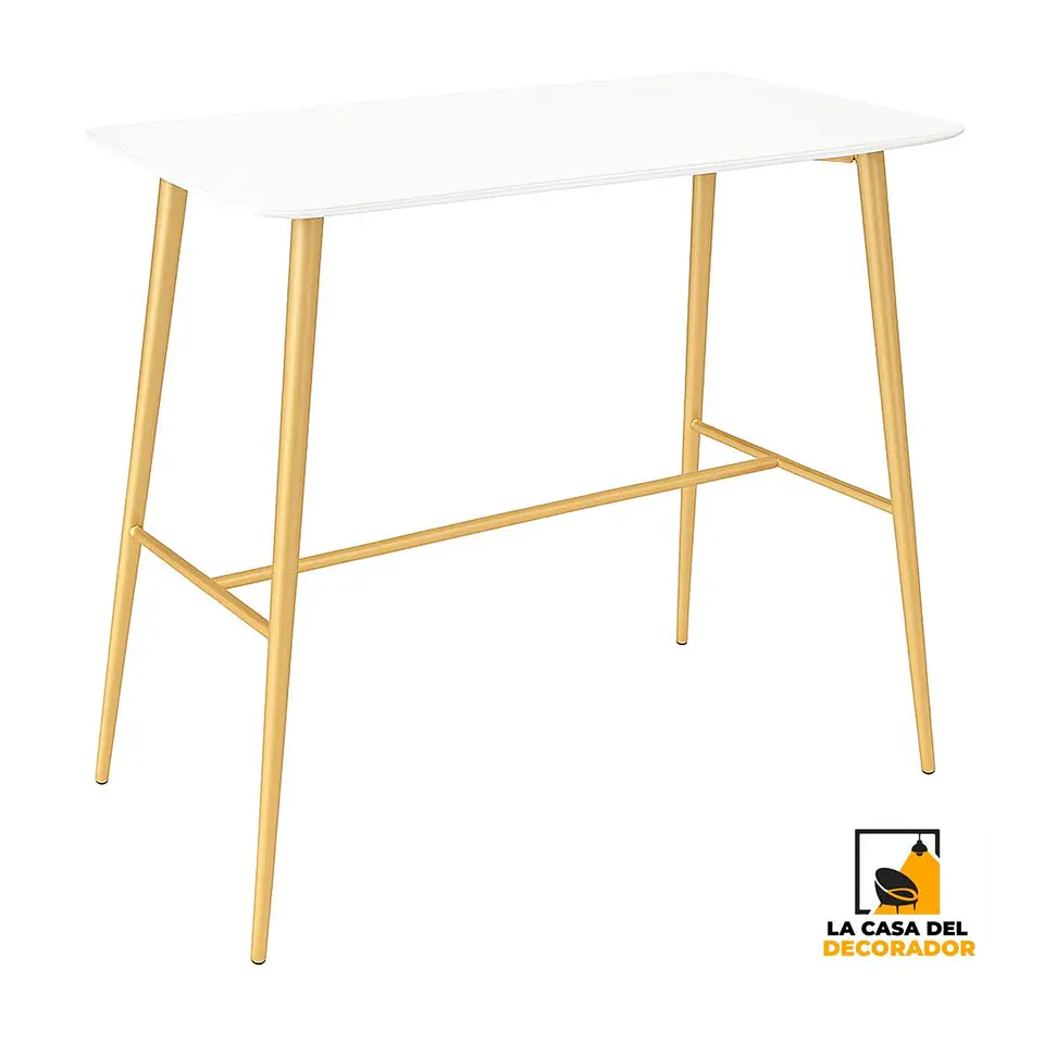 Mesa LYON BAR Rectangular Blanca Medidas120x60X105cm. 1