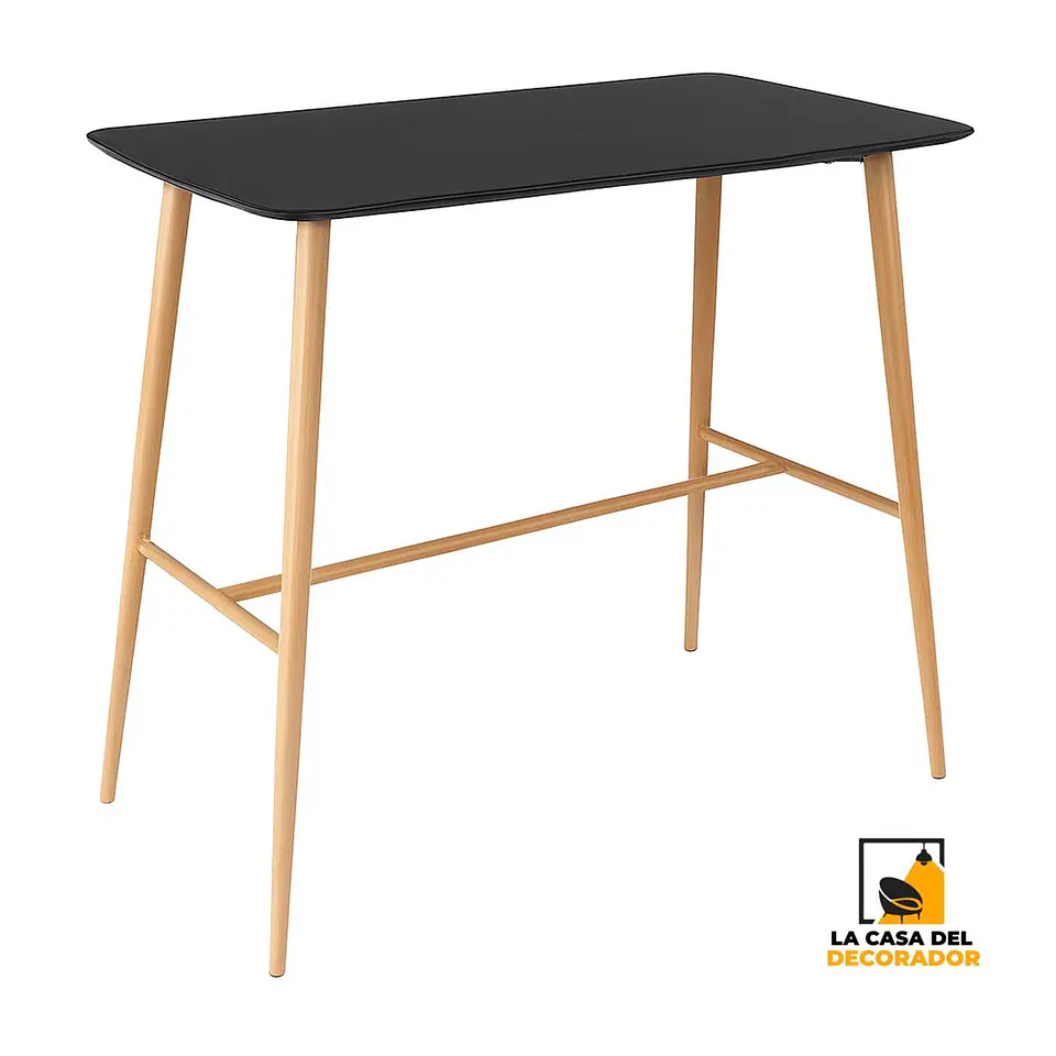 Mesa LYON BAR Rectangular Negra Medidas120x60X105cm. 1
