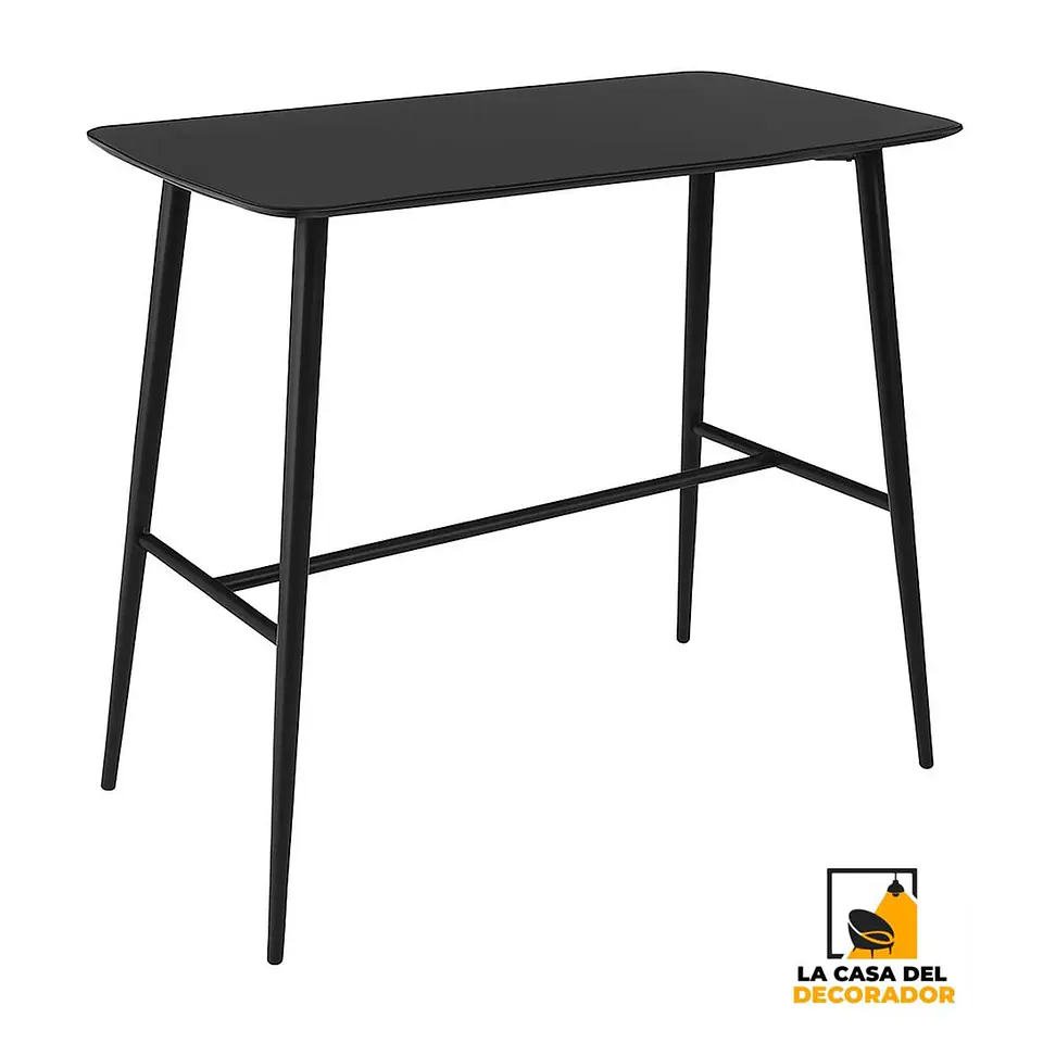 Mesa LYON BARRectangularNegra Medidas120x60X105cm. 1