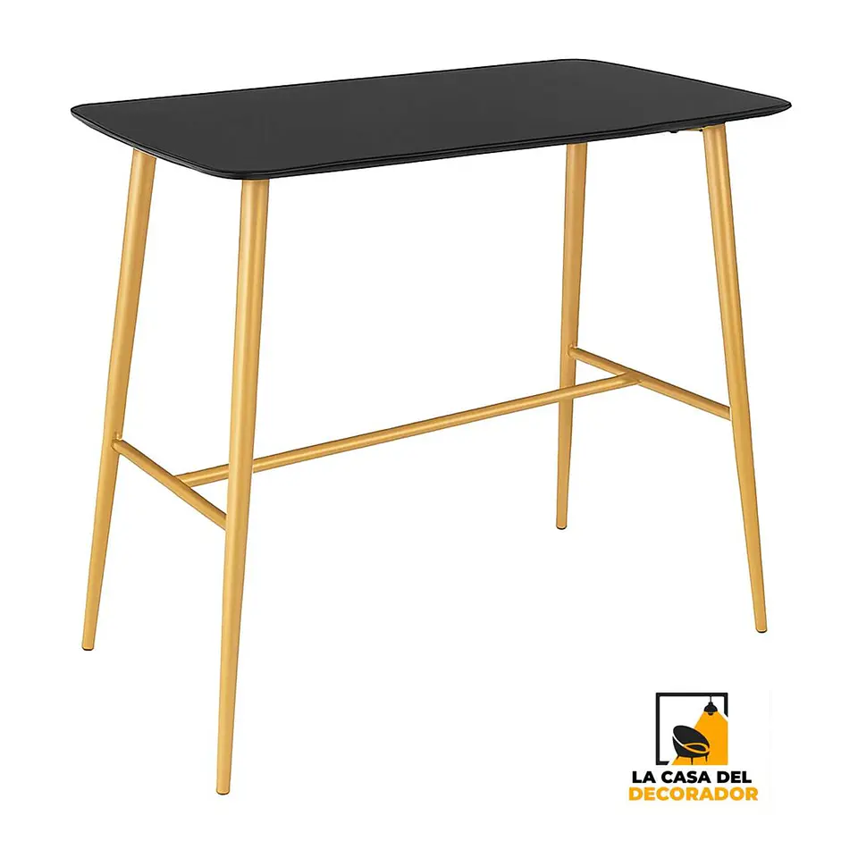 Mesa LYON BARRectangularNegra Medidas120x60X105cm. 1