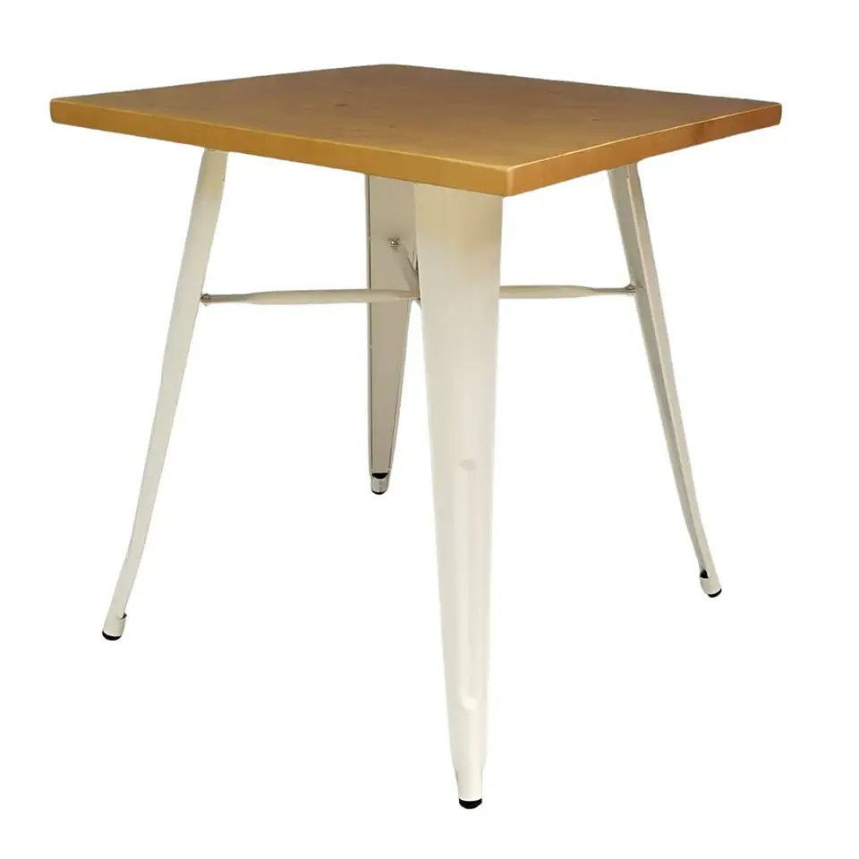 Mesa TolixBlancaBase Madera 80X80X 75cm. 1