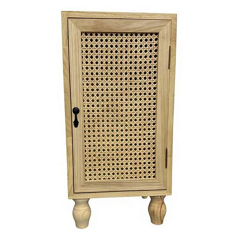MUEBLE DE MADERA HAYA CON RATAN NATURAL