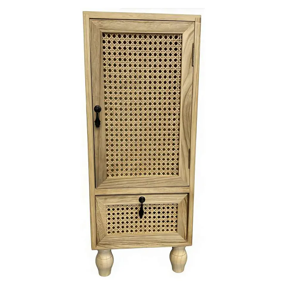 MUEBLE DE MADERA HAYA CON RATAN NATURAL 1