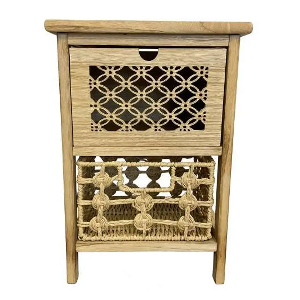 MUEBLE DE MADERA HAYA CON RATAN NATURAL 1
