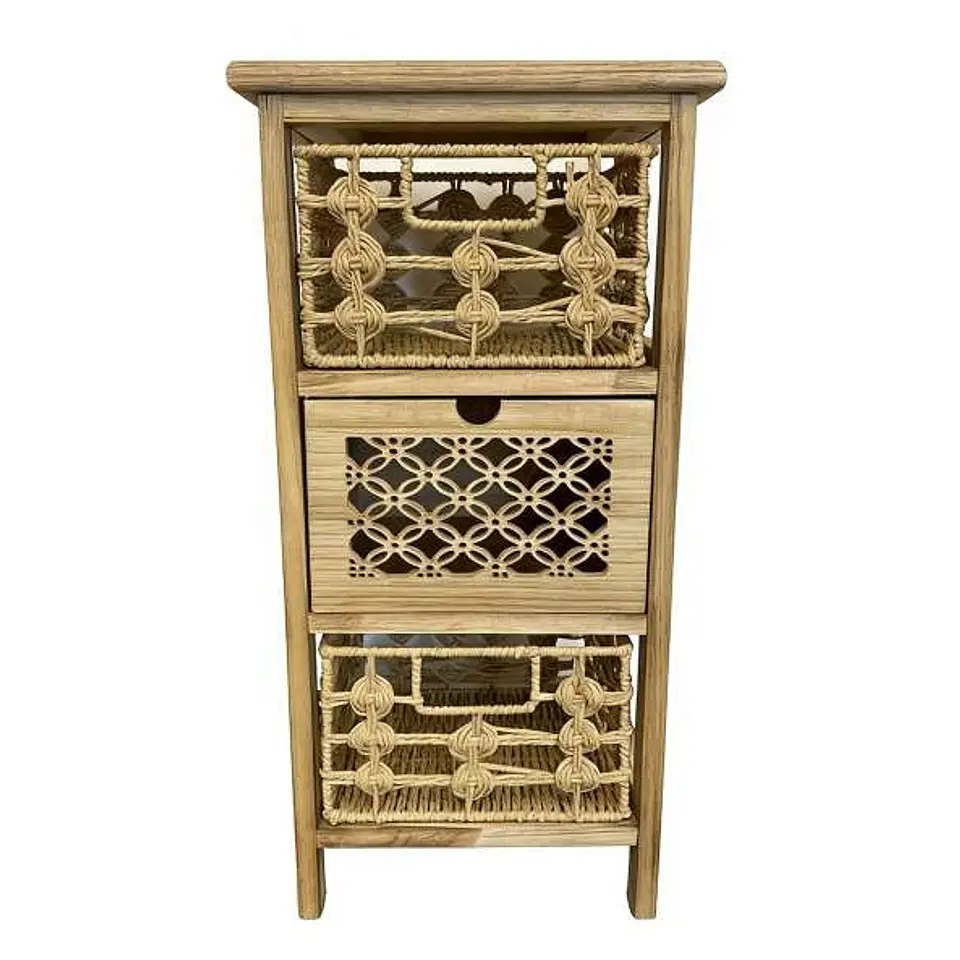MUEBLE DE MADERA HAYA CON RATAN NATURAL 1