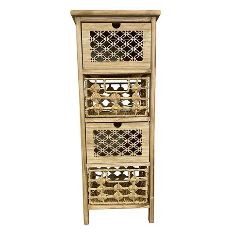 MUEBLE DE MADERA HAYA CON RATAN NATURAL