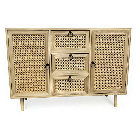 MUEBLE DE MADERA HAYA CON RATAN NATURAL