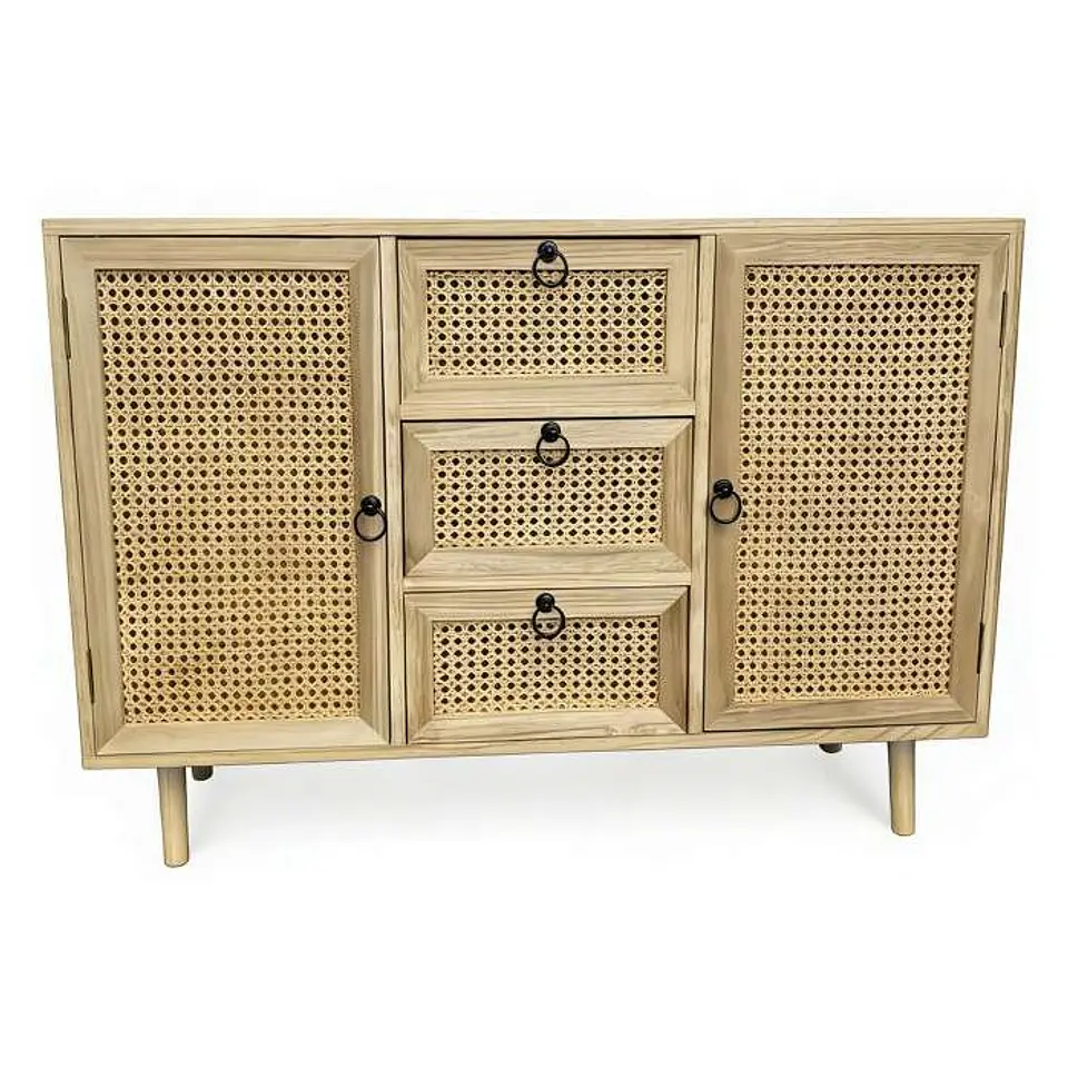 MUEBLE DE MADERA HAYA CON RATAN NATURAL 1