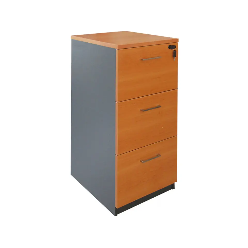 Kardex, 3 Cajones, Primer Cajón Con Llave, 108X48X45, Color Peral 1