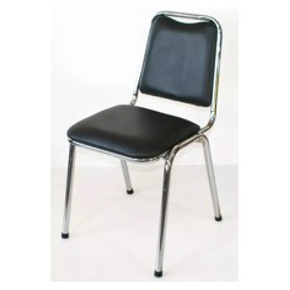 Silla Auditorio Cromada Negra 1