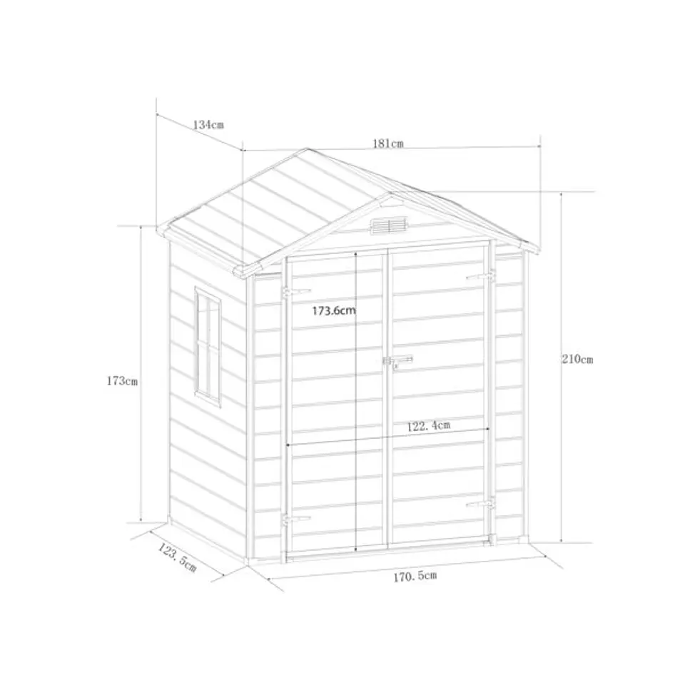 Bodega Jardin Plastico 6X4,4 Gris Oscuro 2.44m2 3