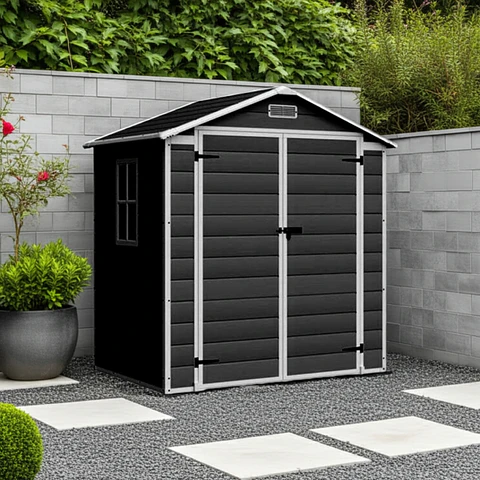 Bodega Jardin Plastico 6X4,4 Gris Oscuro 2.44m2