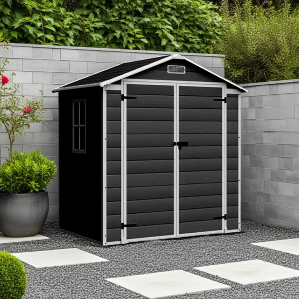 Bodega Jardin Plastico 6X4,4 Gris Oscuro 2.44m2 1