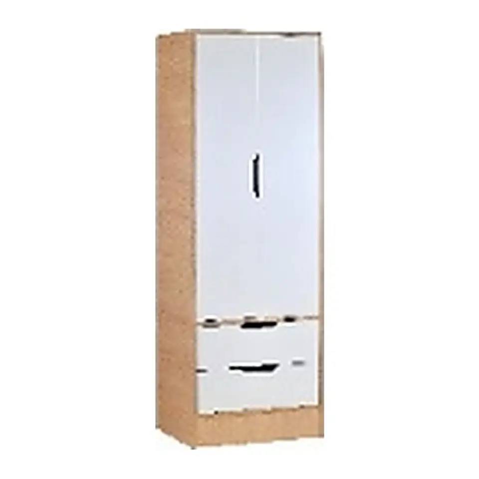 Ropero 2 puertas 2 cajones Misuri Carvalo / Blanco 1