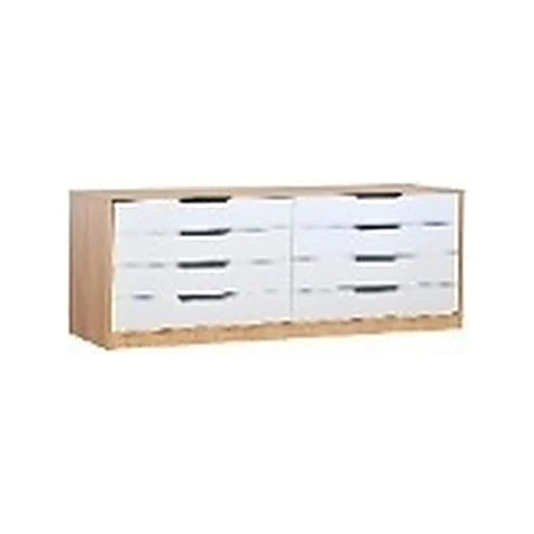 Cómoda Misuri 8 cajones Carvalo / Blanco