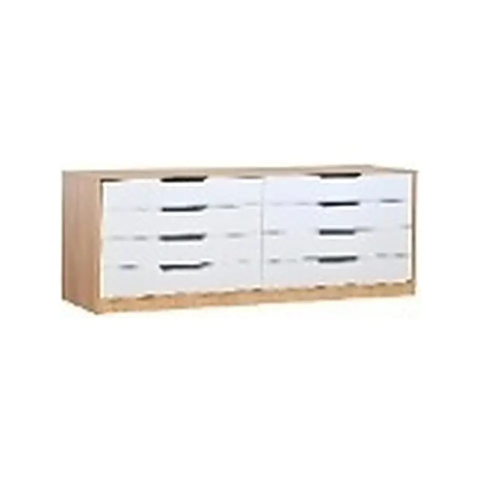 Cómoda Misuri 8 cajones Carvalo / Blanco 1