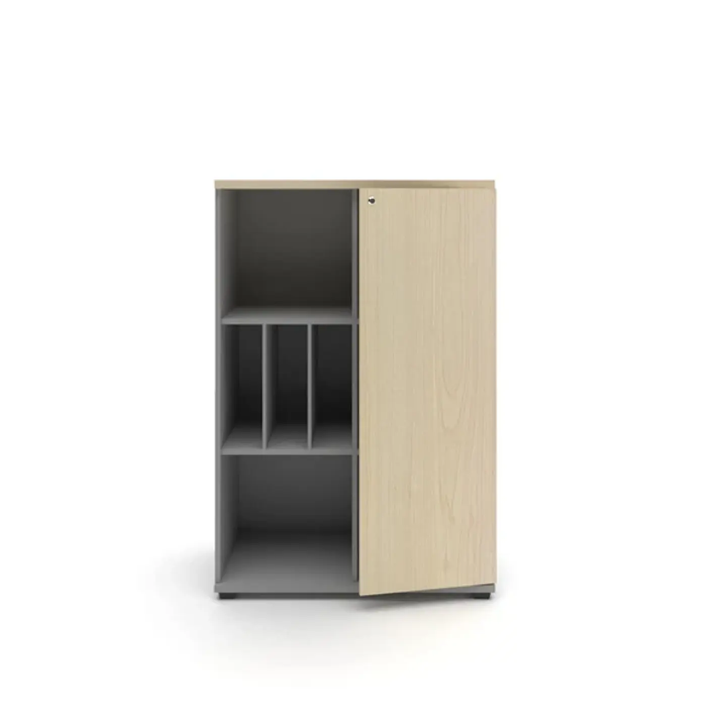 Gabinete Medio con Librero 1 Puerta 80x40x120 cm 3
