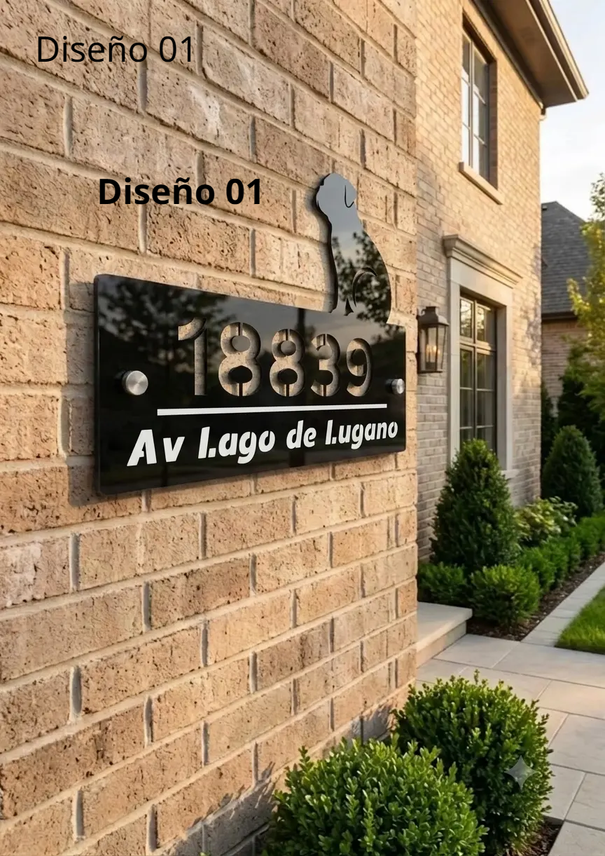 Placa Numeración de Casa en Acrílico Personalizada | Número Exterior Antilluvia 