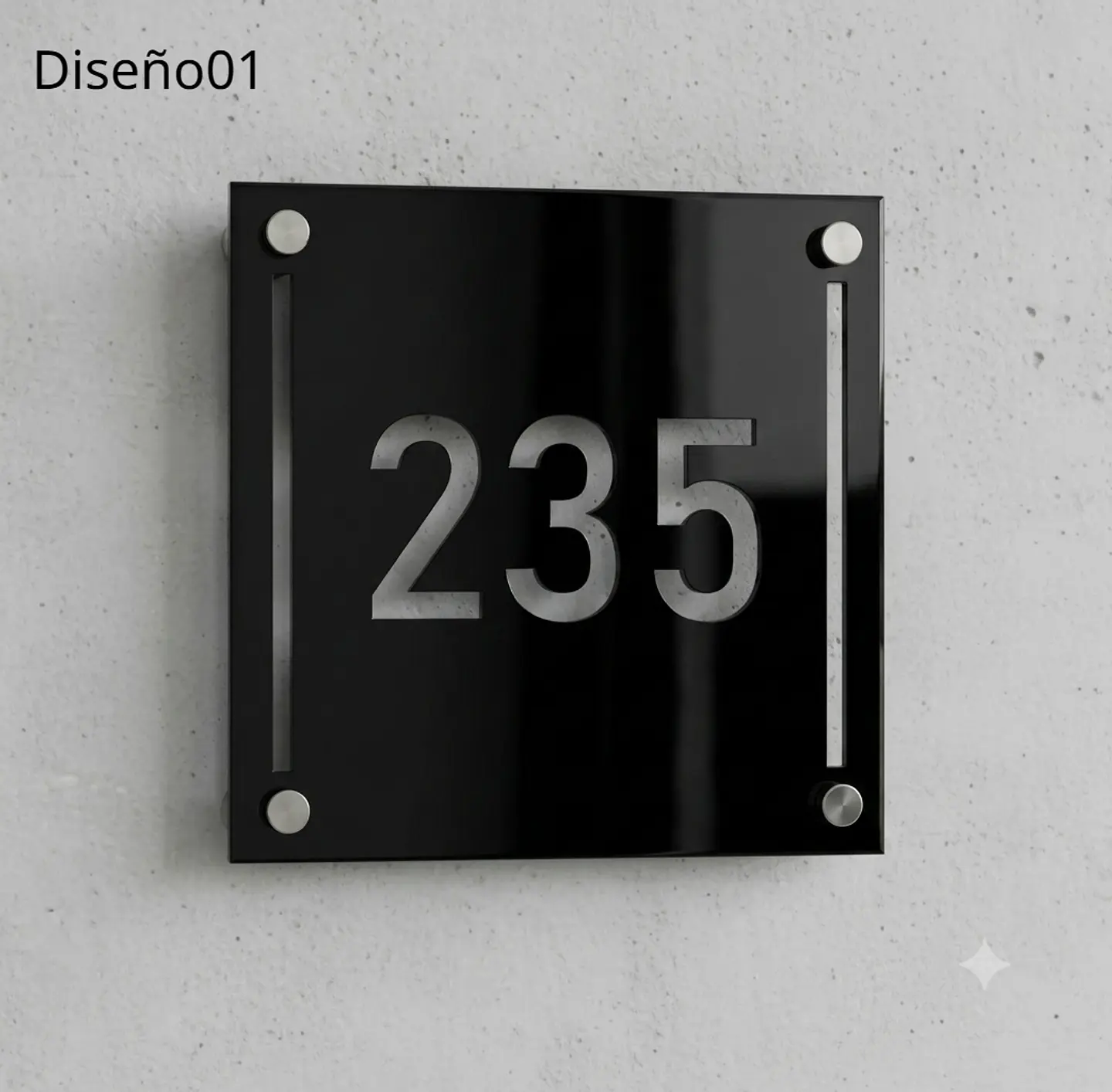 Placa Número Casa Acrílico Personalizada Premium | Diseño Moderno Chile - Modelo Small. 1