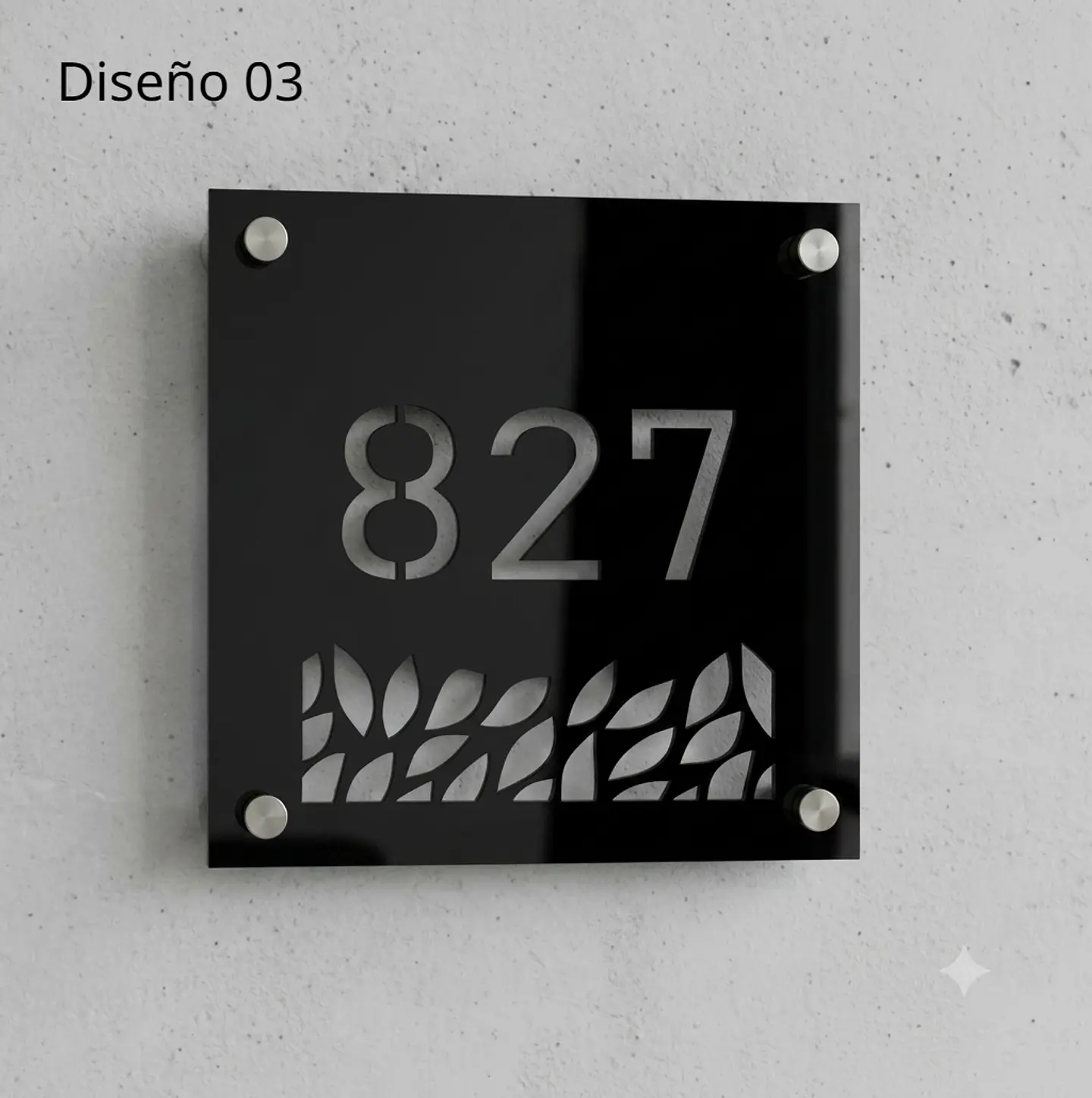 Placa Número Casa Acrílico Personalizada Premium | Diseño Moderno Chile - Modelo Small. 3
