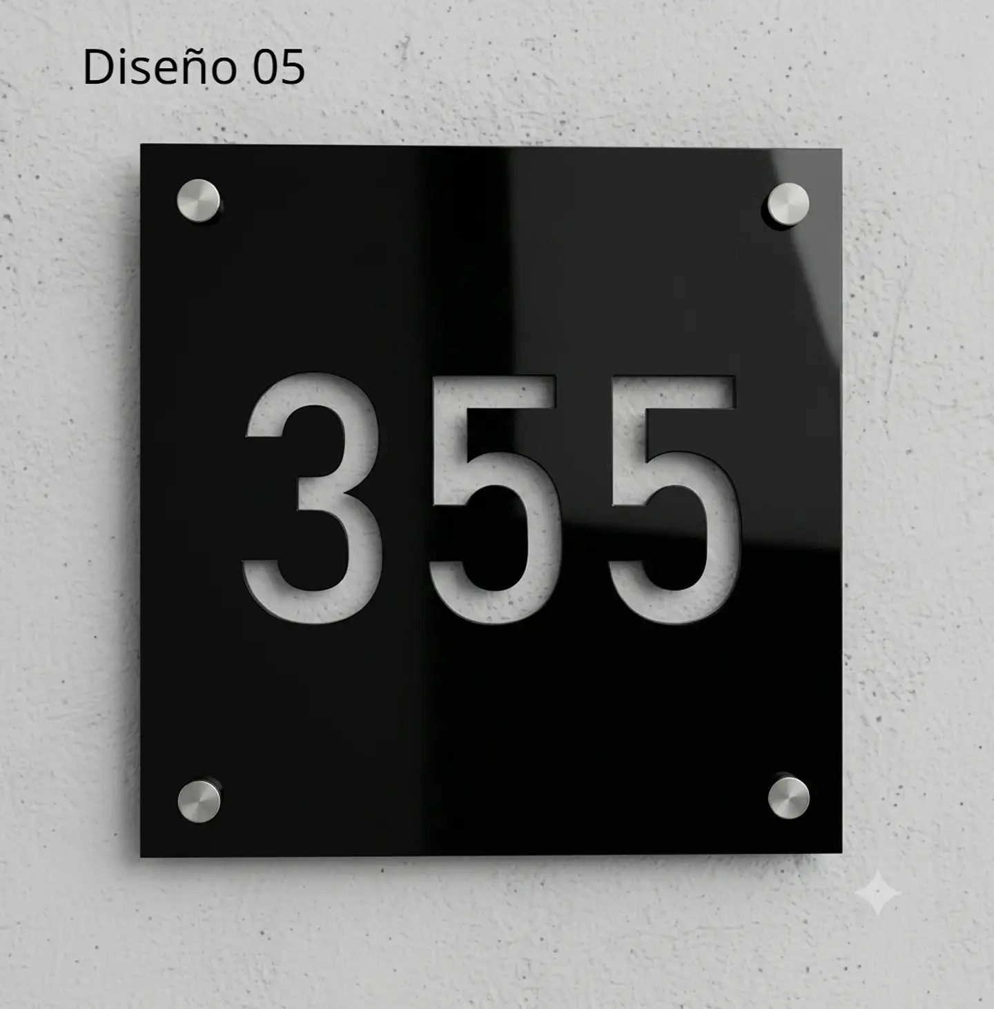 Placa Número Casa Acrílico Personalizada Premium | Diseño Moderno Chile - Modelo Small. 4