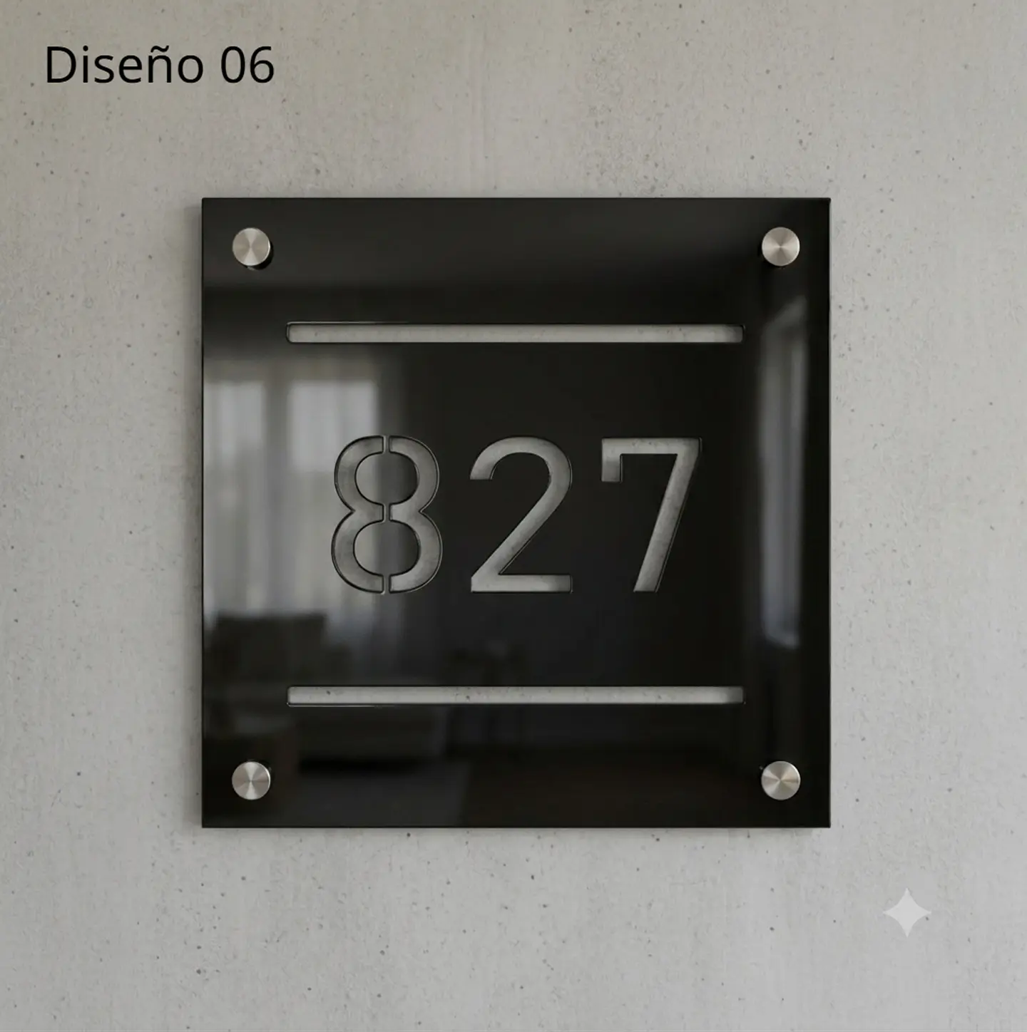 Placa Número Casa Acrílico Personalizada Premium | Diseño Moderno Chile - Modelo Small. 5
