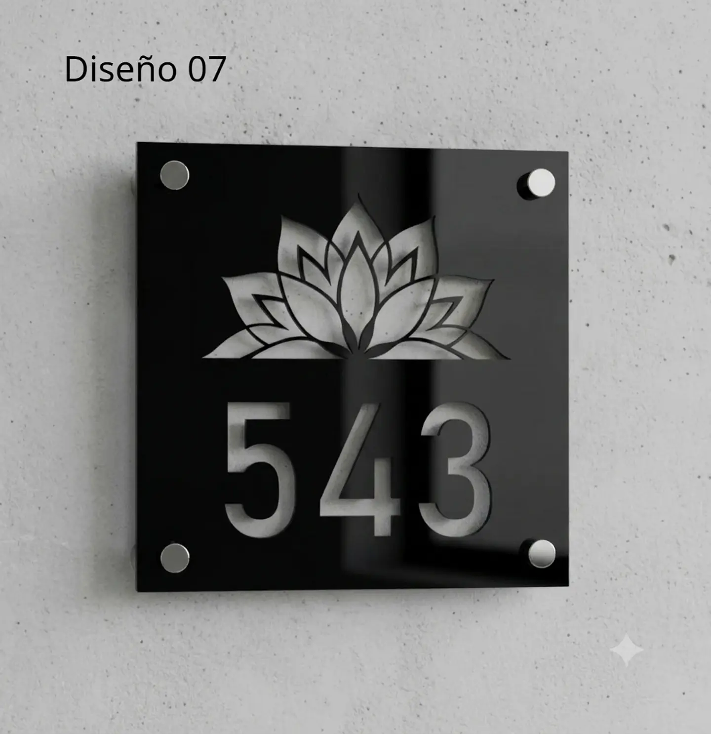 Placa Número Casa Acrílico Personalizada Premium | Diseño Moderno Chile - Modelo Small. 6