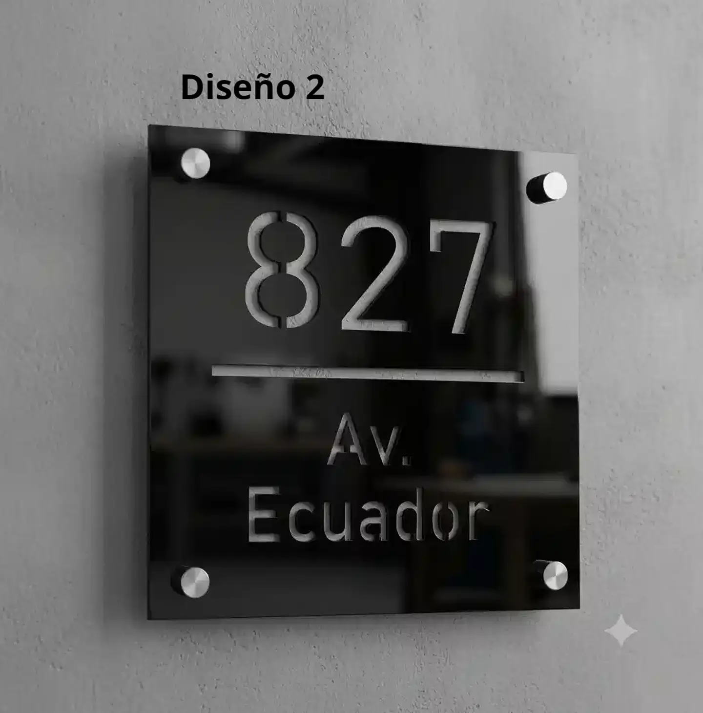 Placa Número Casa Acrílico Personalizada Premium | Diseño Moderno Chile - Modelo Small. 2
