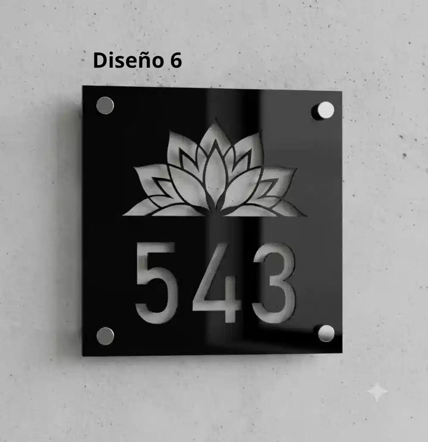 Placa Número Casa Acrílico Personalizada Premium | Diseño Moderno Chile - Modelo Small. 6