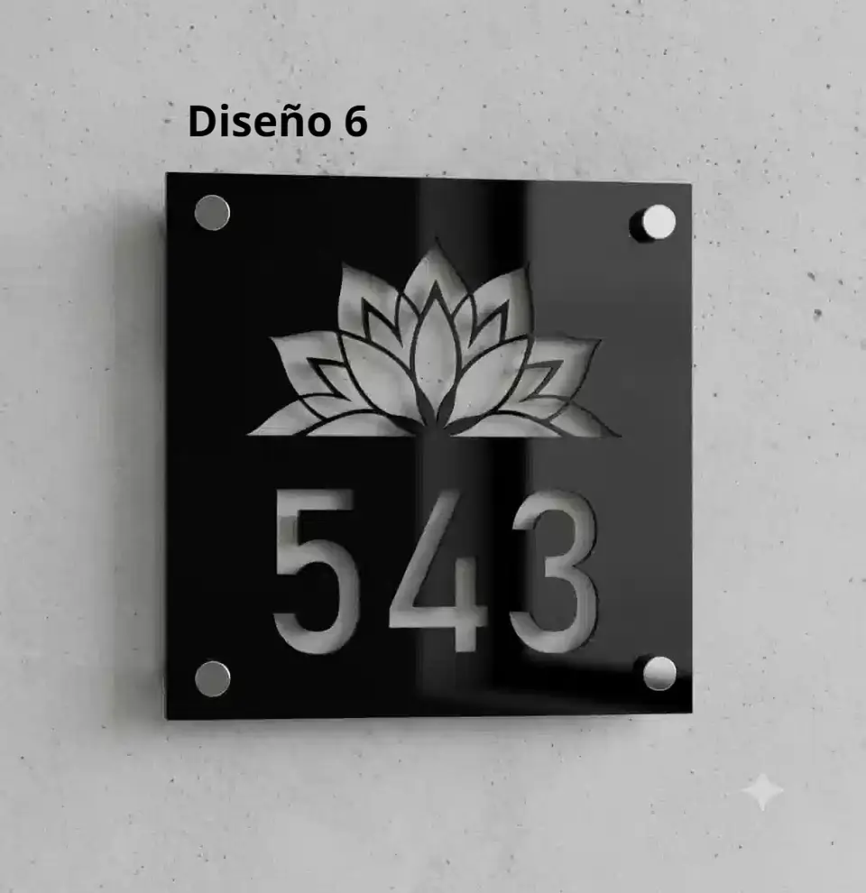 Placa Número Casa Acrílico Personalizada Premium | Diseño Moderno Chile - Modelo Small. 6