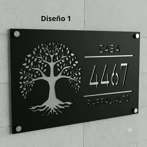 Placa Número Casa Acrílico Personalizada Premium | Diseño Moderno Chile - Modelo Medium