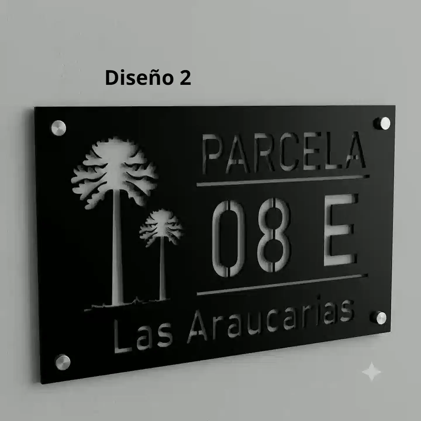 Placa Número Casa Acrílico Personalizada Premium | Diseño Moderno Chile - Modelo Medium 2