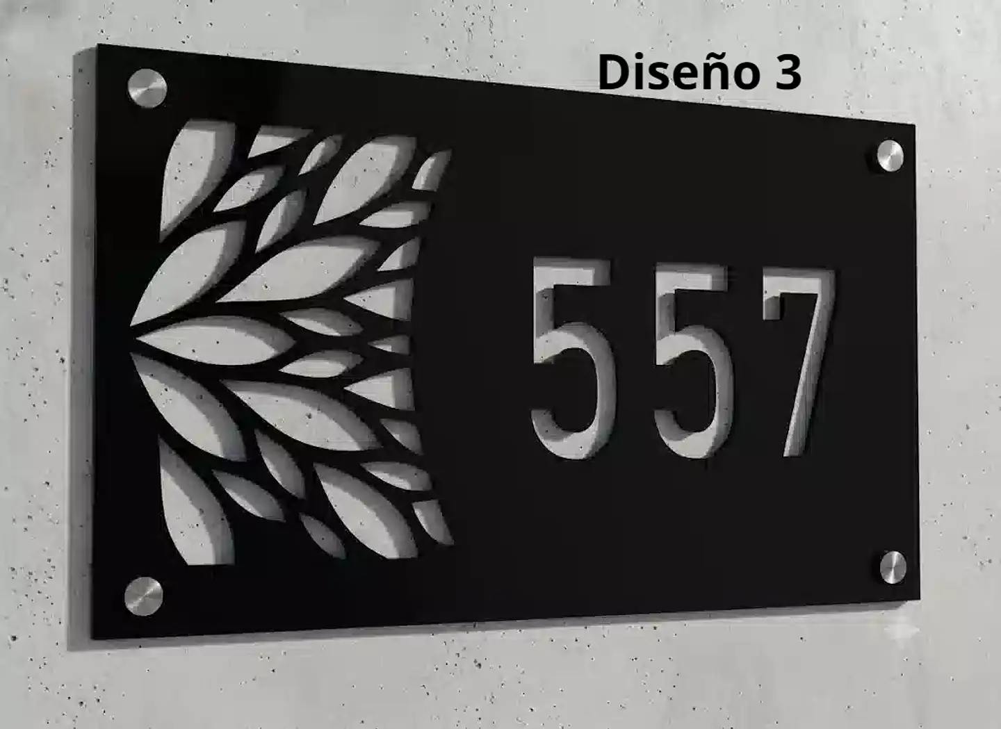 Placa Número Casa Acrílico Personalizada Premium | Diseño Moderno Chile - Modelo Medium 3