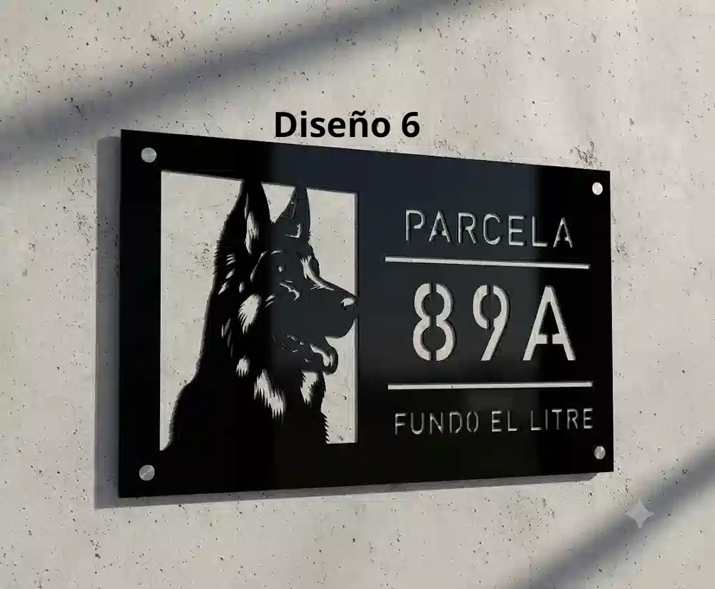 Placa Número Casa Acrílico Personalizada Premium | Diseño Moderno Chile - Modelo Medium 6
