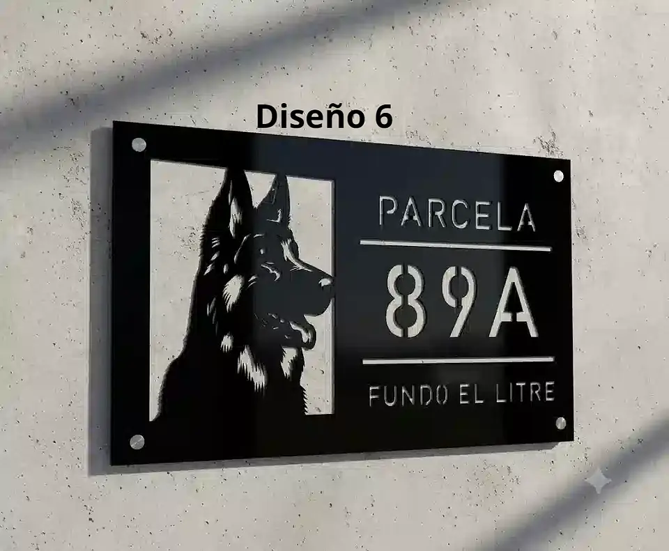 Placa Número Casa Acrílico Personalizada Premium | Diseño Moderno Chile - Modelo Medium 6