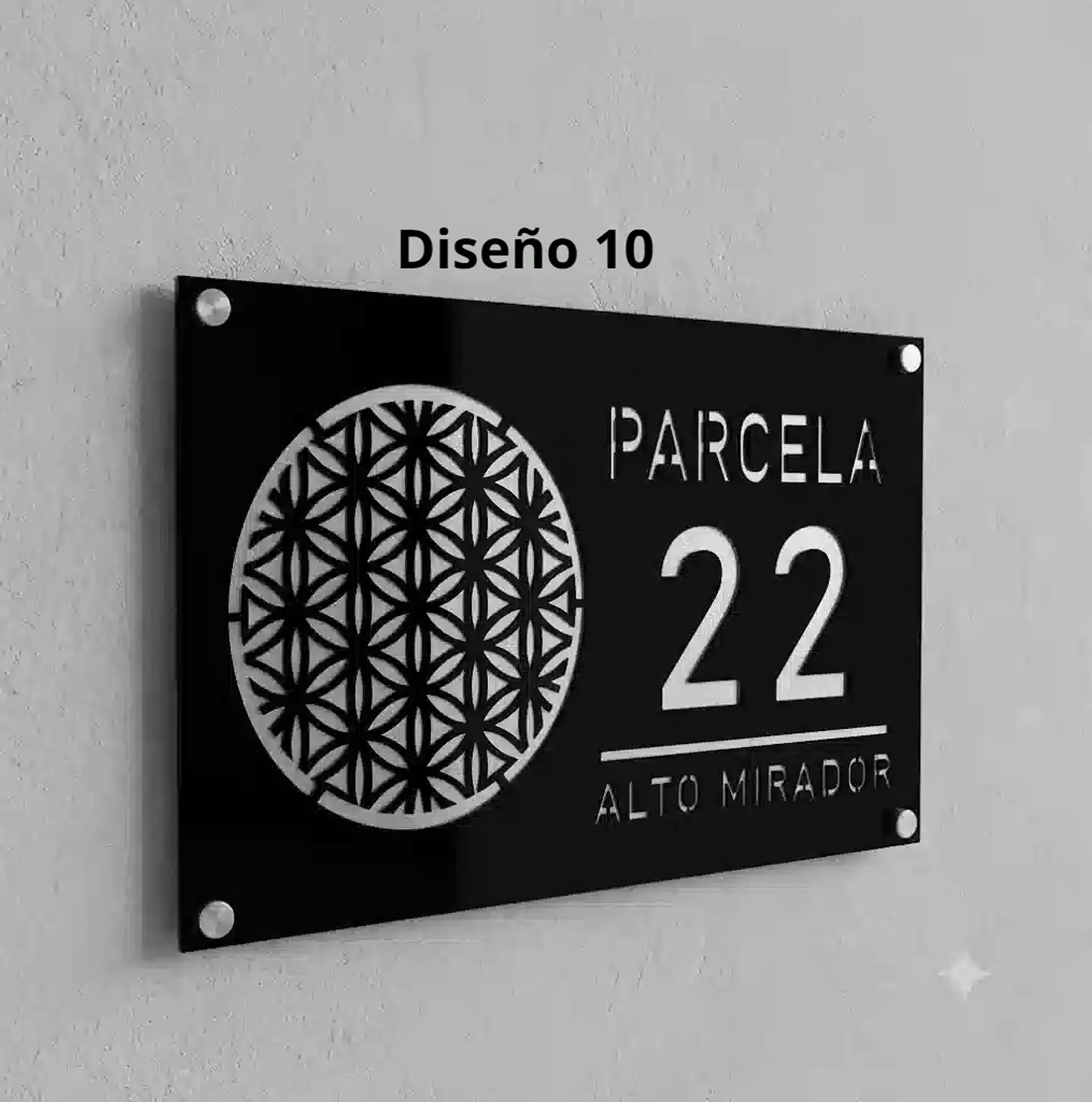 Placa Número Casa Acrílico Personalizada Premium | Diseño Moderno Chile - Modelo Medium 10