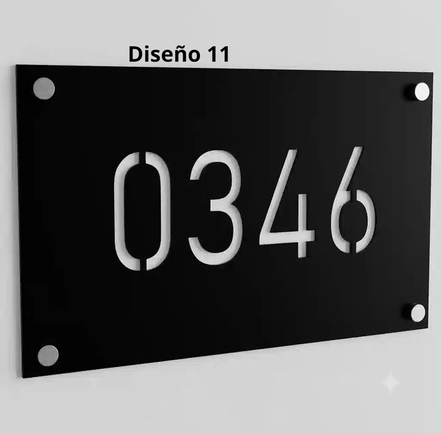 Placa Número Casa Acrílico Personalizada Premium | Diseño Moderno Chile - Modelo Medium 11