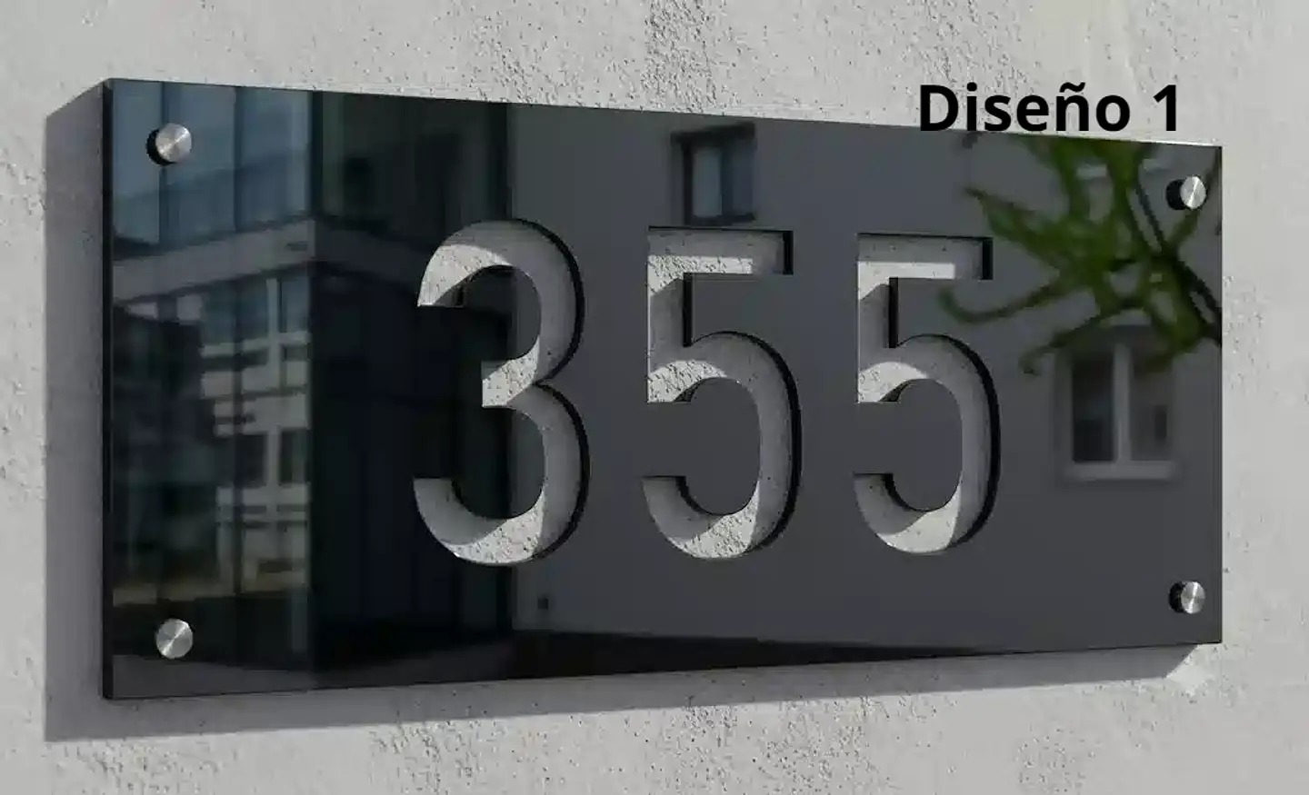 Placa Número Casa Acrílico Personalizada Premium | Diseño Moderno Chileno Horizontal 1