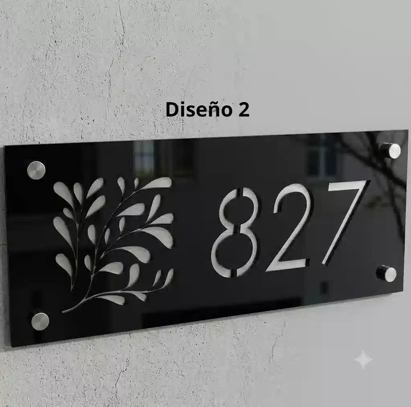 Placa Número Casa Acrílico Personalizada Premium | Diseño Moderno Chileno Horizontal 2