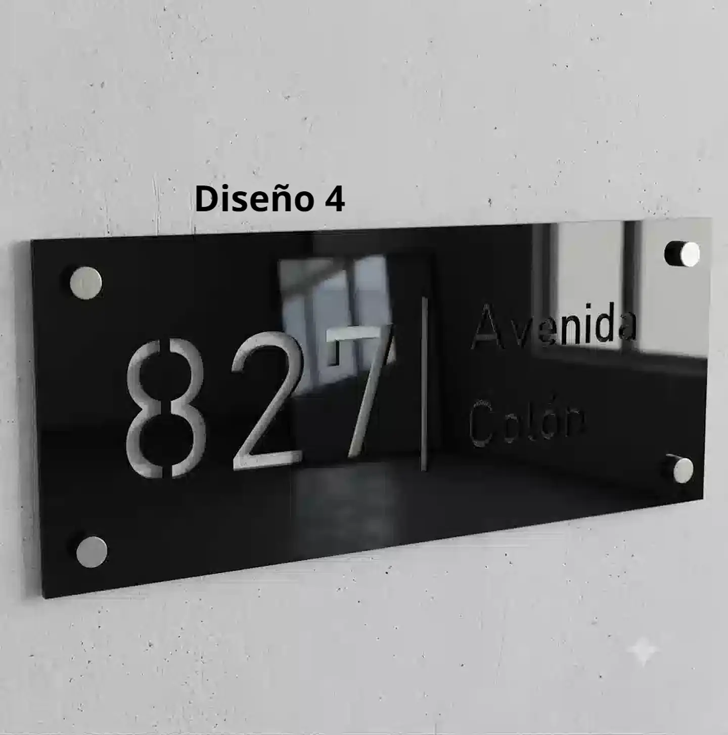 Placa Número Casa Acrílico Personalizada Premium | Diseño Moderno Chileno Horizontal 4