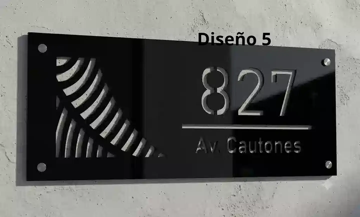 Placa Número Casa Acrílico Personalizada Premium | Diseño Moderno Chileno Horizontal 5
