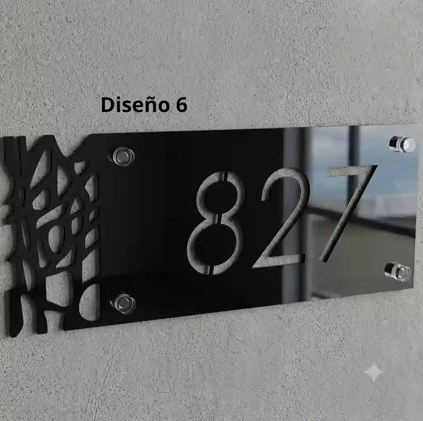 Placa Número Casa Acrílico Personalizada Premium | Diseño Moderno Chileno Horizontal 6