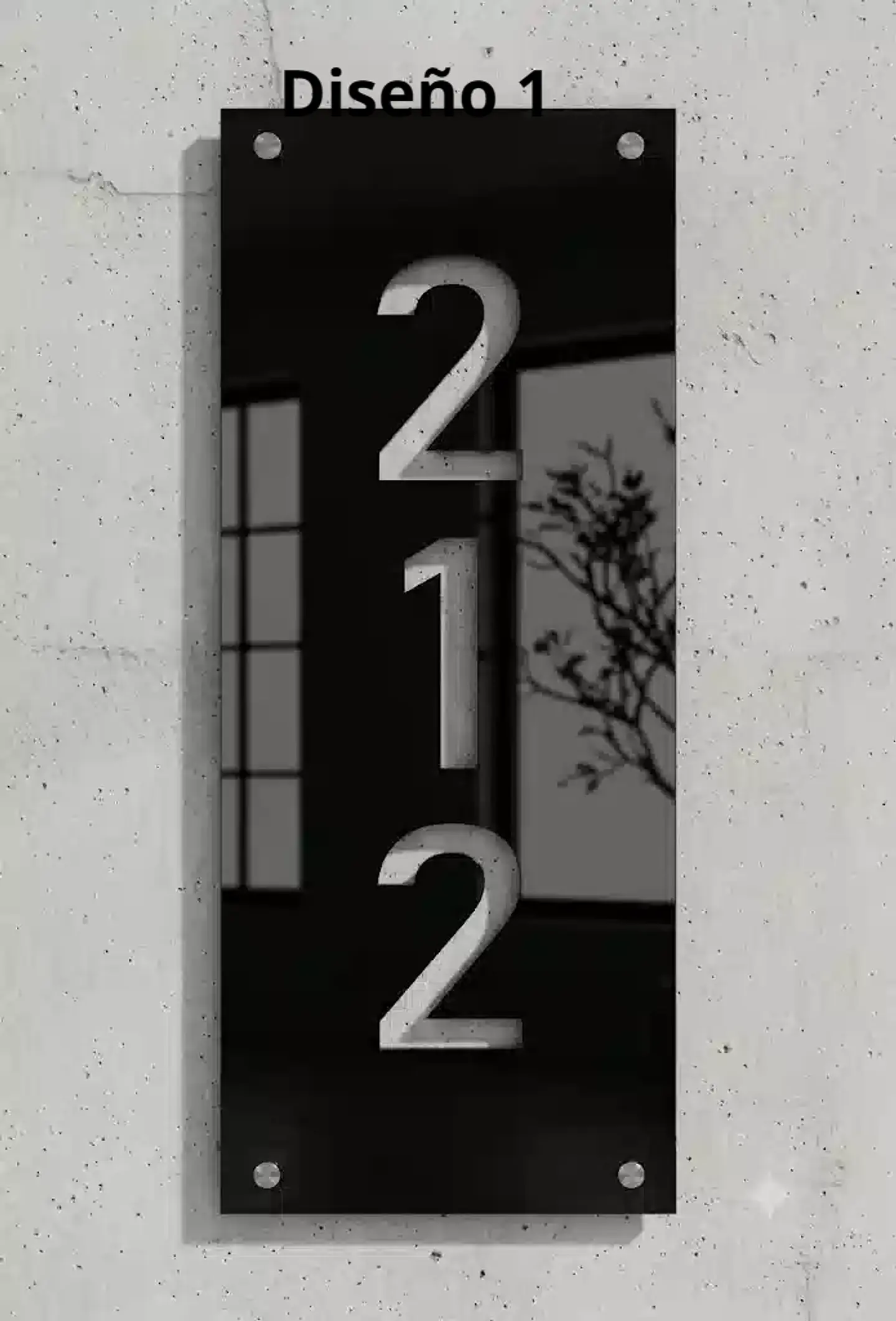 Placa Número Casa Acrílico Personalizada Premium | Diseño Moderno Chileno Vertical 1