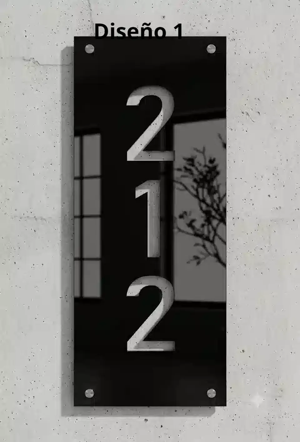 Placa Número Casa Acrílico Personalizada Premium | Diseño Moderno Chileno Vertical 1
